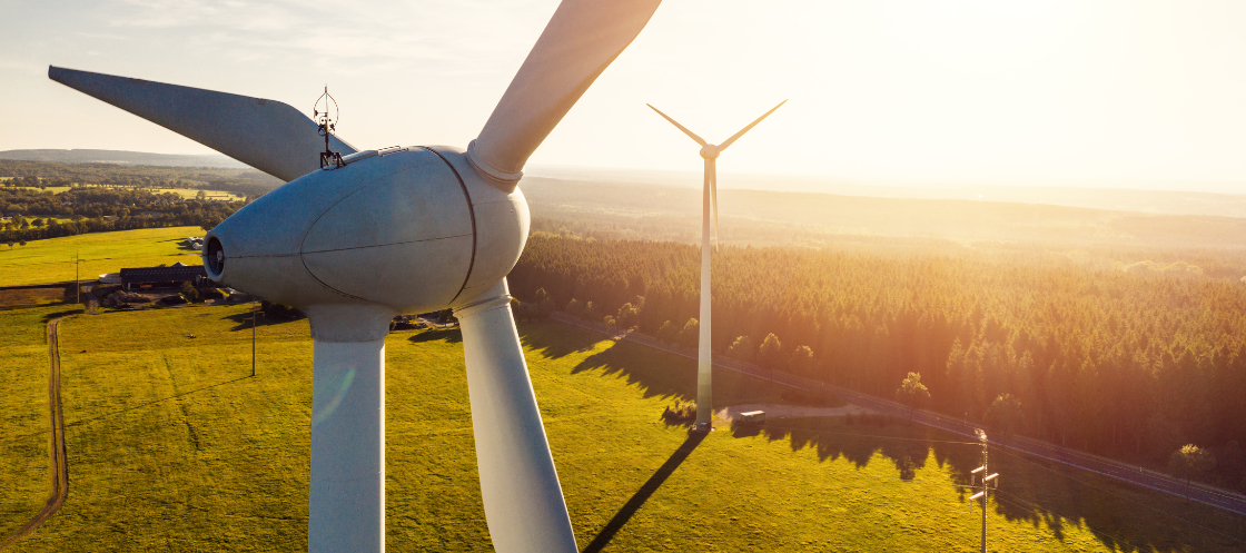 Wind farm sunrise