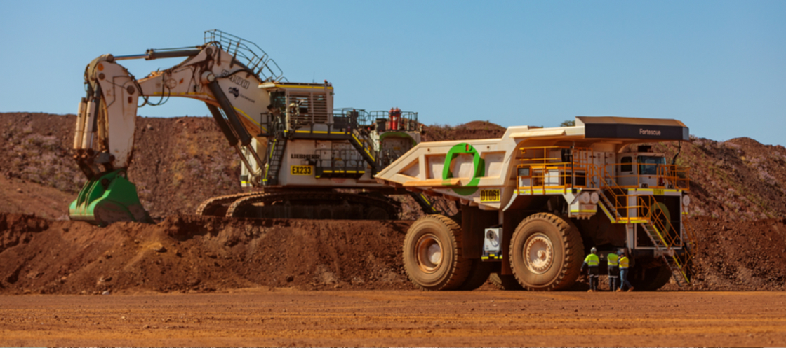 Fortescues battery electric haul truck prototype and electric excavator