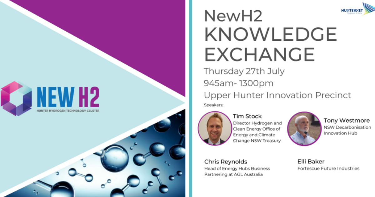 Join HunterNet for the July NewH2 Energy Resources Knowledge Hub